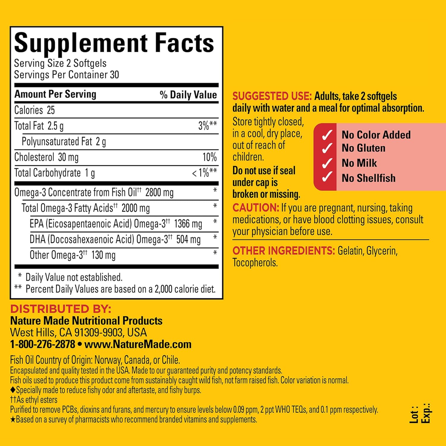Nature Made Extra Strength Omega 3 Fish Oil Supplements, 2800mg, Fish Oil Omega 3 Supplements as Ethyl Esters for Healthy Heart, Brain, Eyes, Mood Support, 60 Softgels, 30 Day Supply