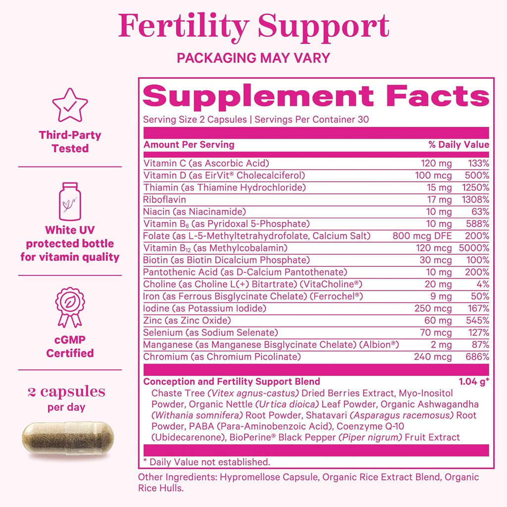 Pink Stork Fertility Bundle for Women – Conception Tea + Prenatal Vitamin Support with Inositol, Vitex, Folate & Ashwagandha – Supports Hormone Balance, Cycle Health & Preconception Wellness