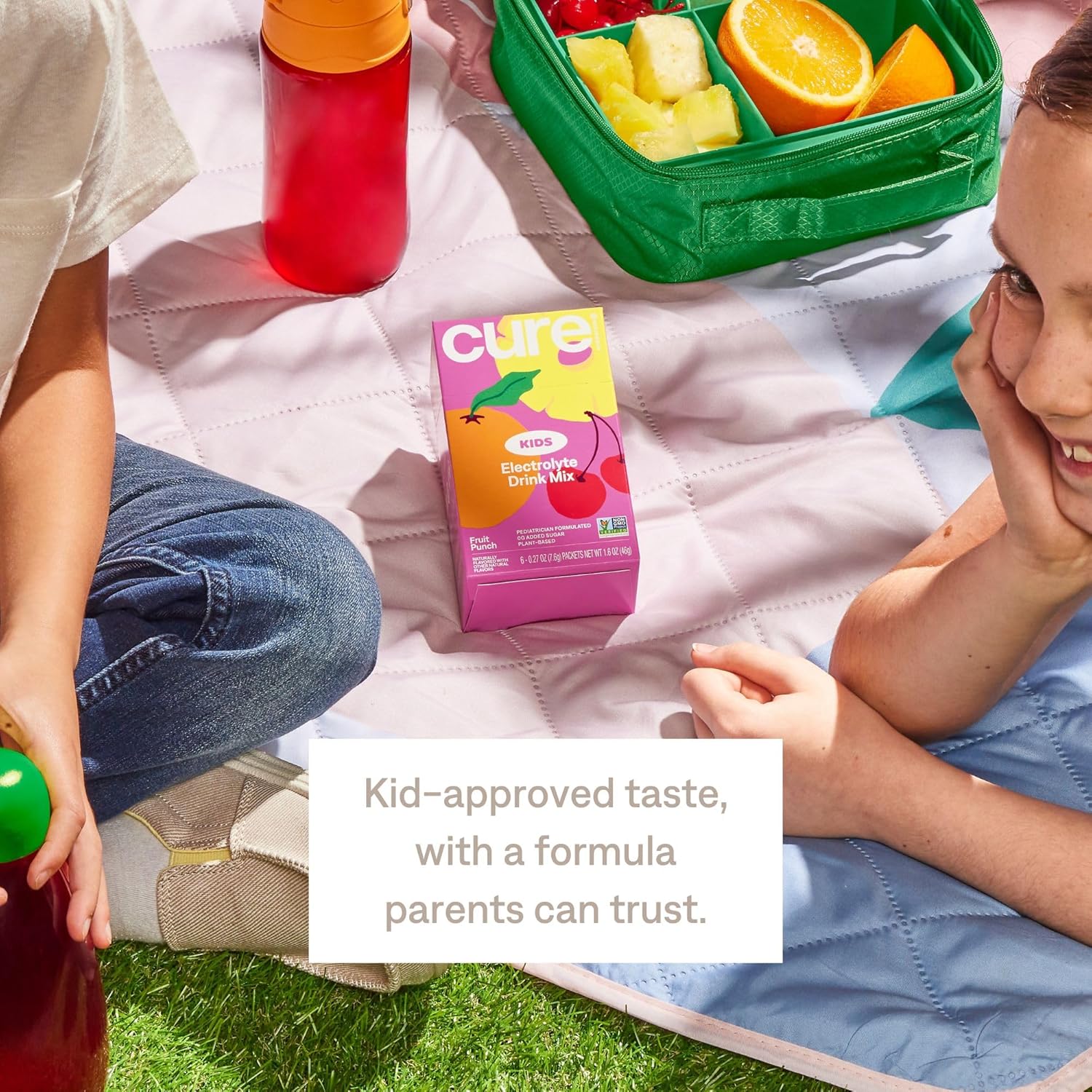 Cure Hydration - Kids Electrolyte Drink Mix | Plant-Based Pediatrician Formulated Rehydration | No Added Sugar, FSA-HSA, Non-GMO, Gluten-Free, No Artificial Flavors | 14 Packets - Fruit Punch