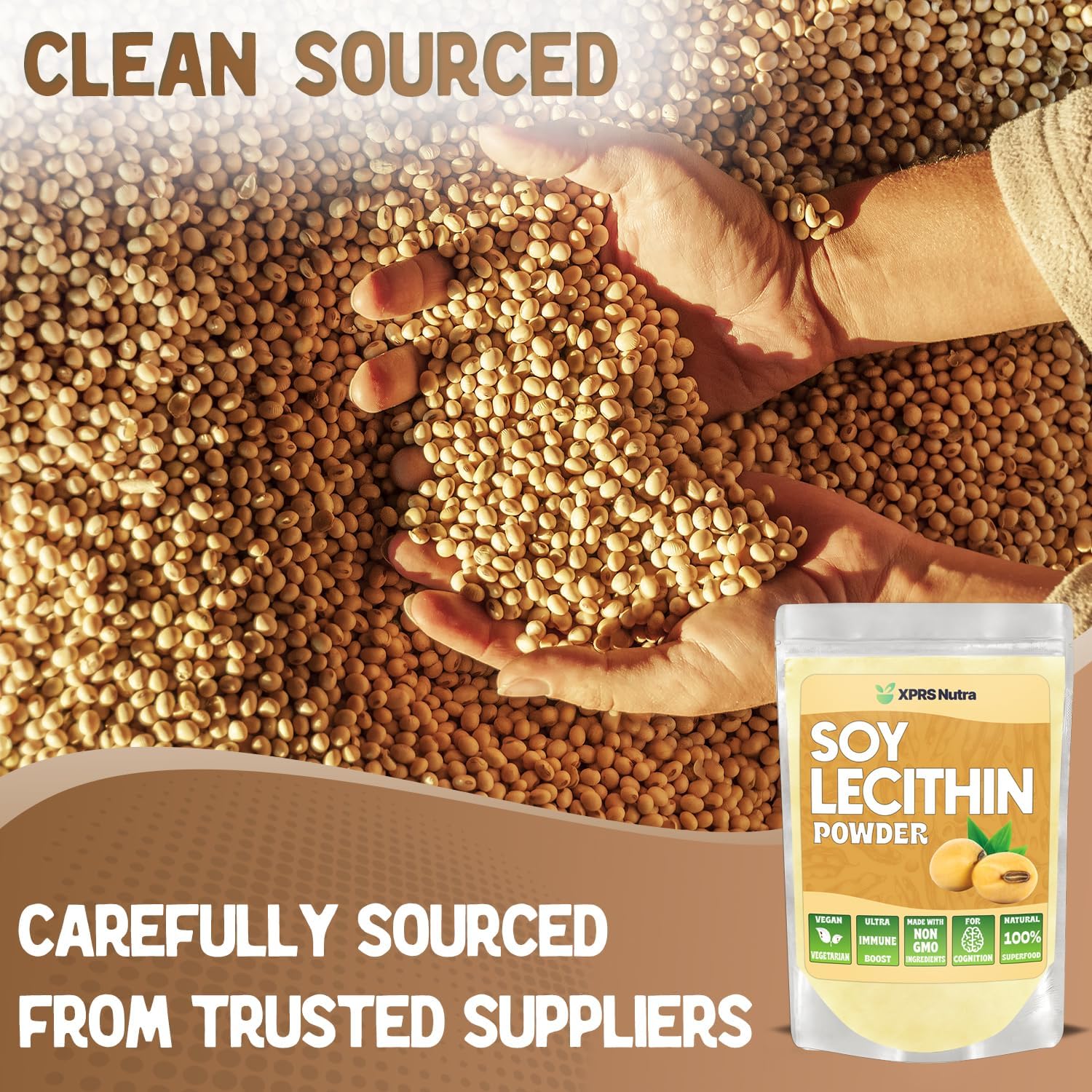 XPRS Nutra Soy Lecithin Powder Food Grade Fat Emulsifier - Suitable for Cooking, Baking and More - Vegan Friendly Soy Lecithin Powder Cooking Aid (4 Ounce)