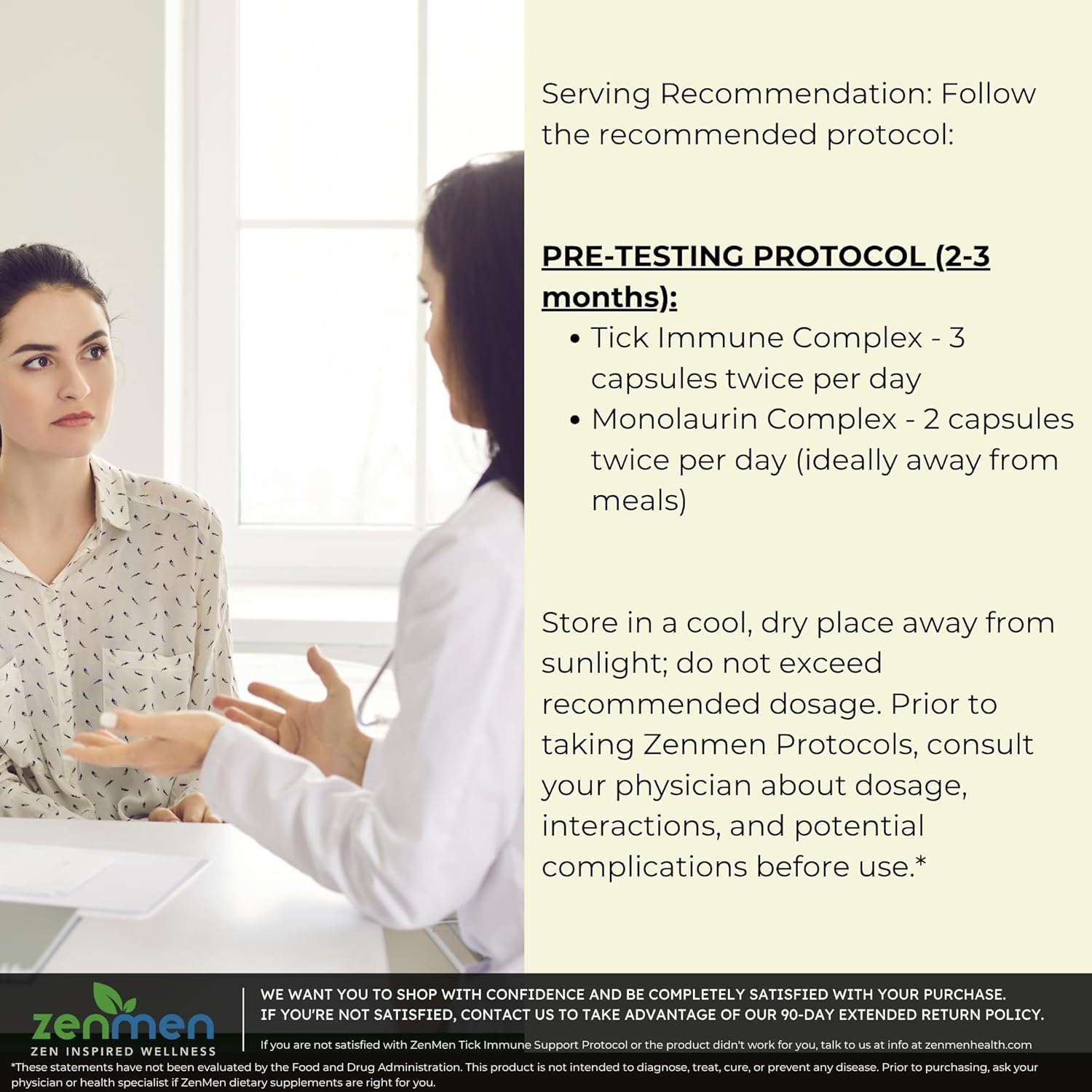 Zenmen Pre-Testing Lite Bundle - Helps Balance Your System Before Testing - 1 Tick Immune Support + 1 Monolaurin Capsules
