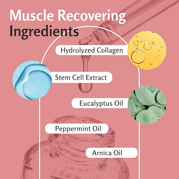 M3 Arnica Sore Muscle Massage Oil with Collagen, Stem Cells, and Menthol, Anti-Cellulite Therapy for Full Body, Fast-Absorbing Multipurpose Treatment