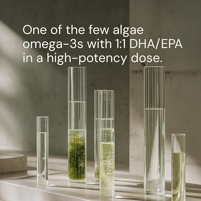 Blueprint Bryan Johnson Omega-3 - Vegan Algae Omega 3 Supplement with EPA/DHA - 800mg Plant-Based for Brain, Heart & Joint Support - High Absorption Triglyceride Form - 1:1 EPA/DHA