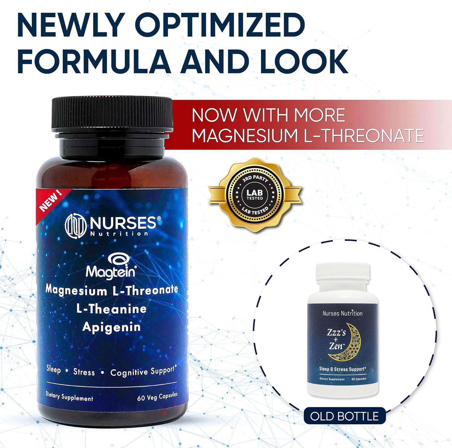 Clinically Studied – Premium High Absorption Magnesium Sleep Supplement – Magnesium L-Threonate L-Theanine Apigenin – Sleep & Stress Support – Third Party Tested – Made in USA – Gluten Free