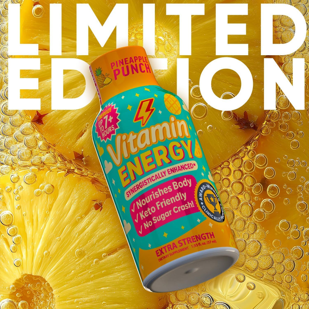Vitamin Energy Immune+ Extra Strength Energy Shot Pineapple Punch 12 Pack, 260mg Natural Caffeine, B-Vitamins, Citicoline, Green Tea, Immunity & Focus Support, Zero Sugar, Gluten-Free 1.93 fl oz