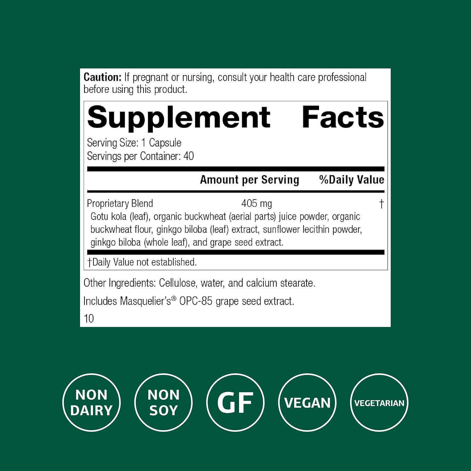 Standard Process Ginkgo Synergy - Brain Health Support Supplement - Supplement with Ginkgo Biloba Extract, Organic Buckwheat Powder & Gotu Kola to Support Antioxidant Activity - 40 Capsules