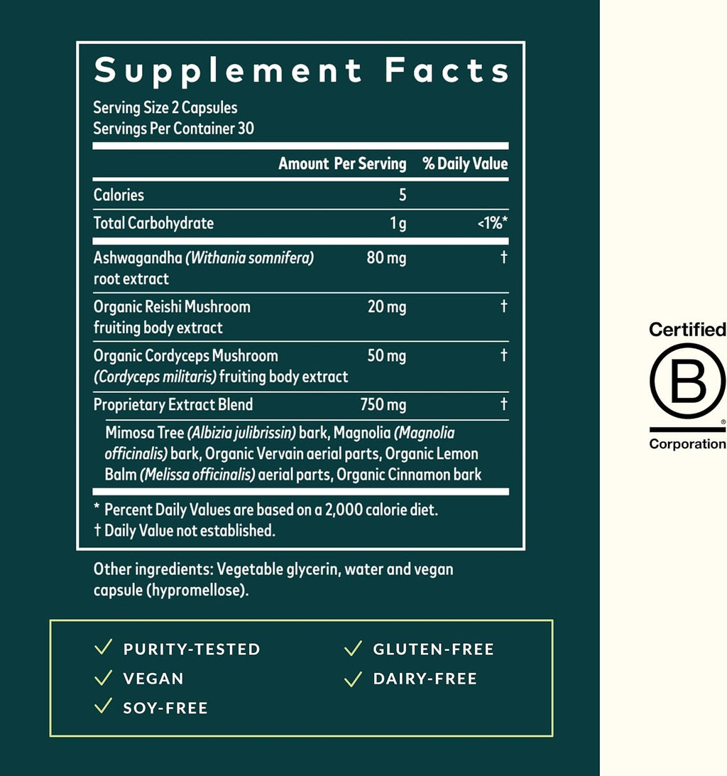 Gaia Herbs Adrenal Health Nightly Restore - Herbal Supplement with Ashwagandha, Magnolia Bark, Cordyceps, Lemon Balm, and More - 60 Vegan Liquid Phyto-Capsules (30 Servings)