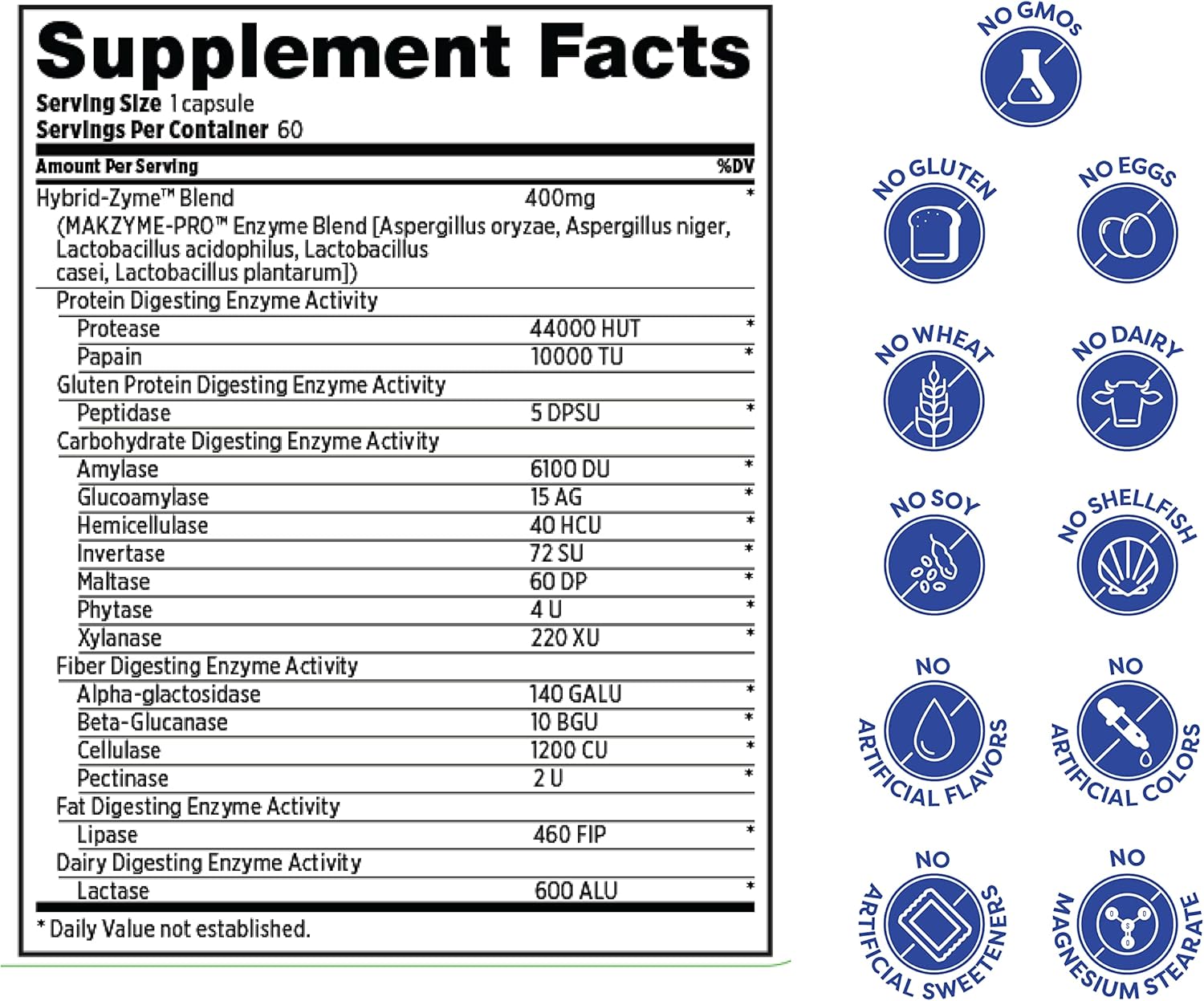 Probulin Daily Digestive Enzymes - Plant-Based Enzymes to Support Digestive Comfort, 60 Vegan Capsules