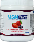 KALA HEALTH MSMPure Strawberry Acai Flavored Coarse MSM Powder Flakes – US-Made MSM for Joint Health, Skin Appearance, and Hair & Nail Support – 1 lb, Organic Sulfur