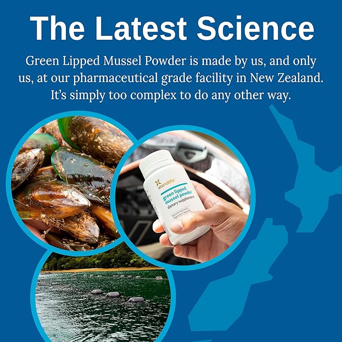 Xtendlife Green Lipped Mussel Powder - 2400mg Supplement with Omega-3 Fatty acids from New Zealand for Joint Health, 120 Capsules (3 Pack)