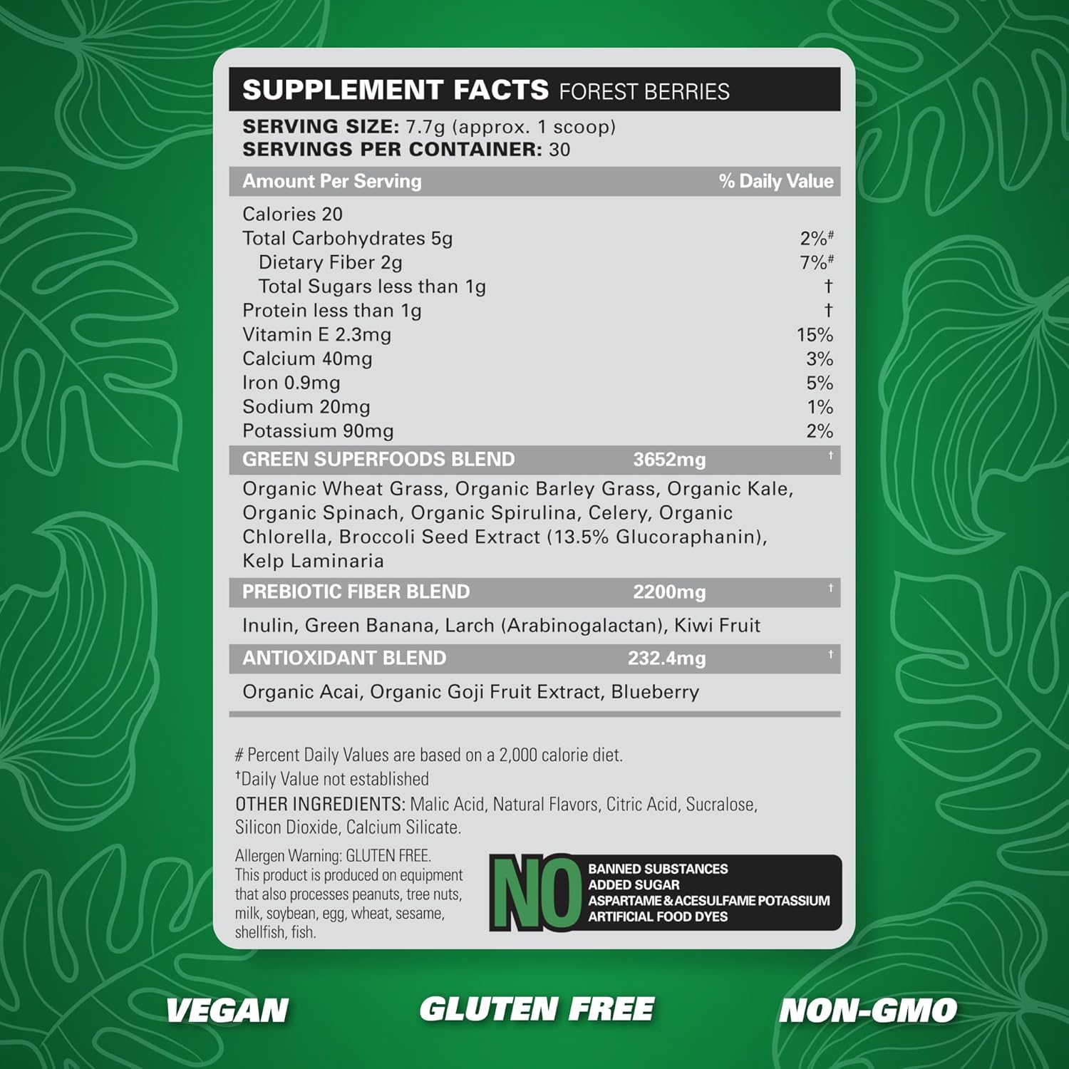 EHP Labs OxyGreens Super Greens Powder – Daily Greens & Superfood Supplement with Spirulina, Chlorella, Prebiotics, Digestive Enzymes, Antioxidants – 30 Servings (Forest Berries)