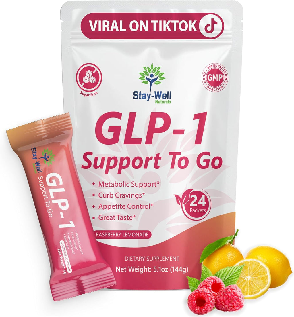 GLP-1 Supplement | Natural GLP-1 Production | GLP 1 Booster Drink Mix to Control Appetite and Cravings | Great Tasting Metabolic Support - Yerba Mate, Garcinia Cambogia, Berberine [Raspberry Lemonade]