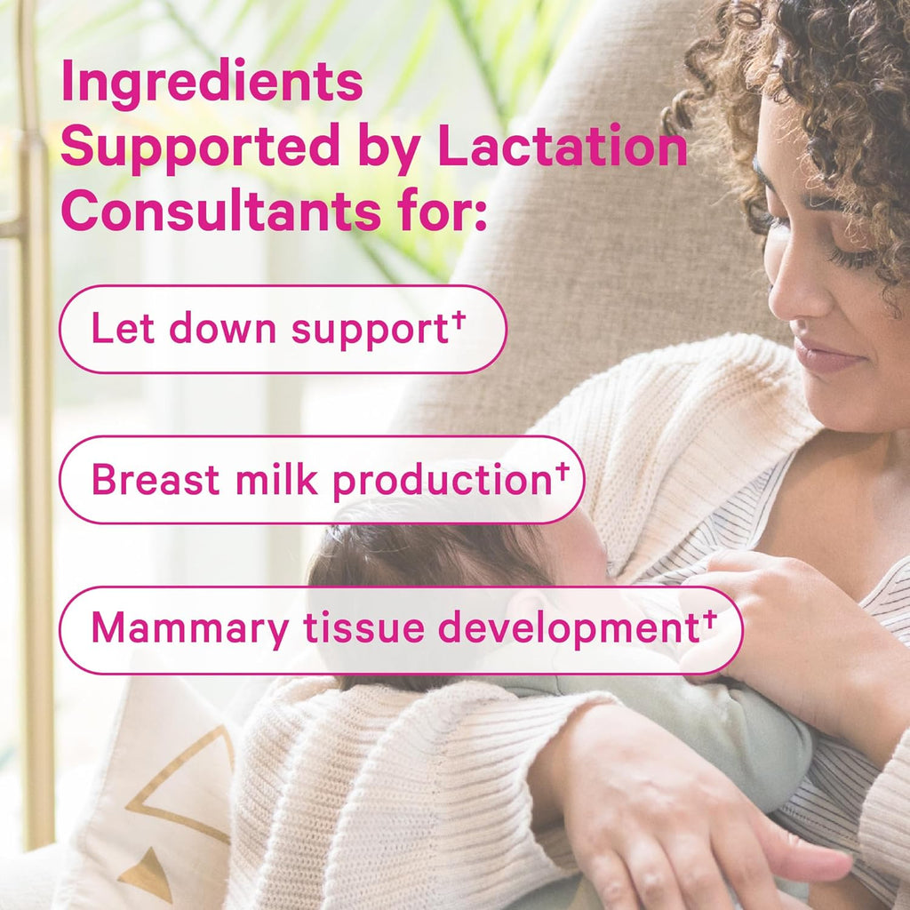 Pink Stork Total Lactation Supplement for Breast Milk Supply, Organic Fenugreek and Alfalfa to Support Breastfeeding, Milk Flow, and Production, Postpartum Essentials - 60 Capsules