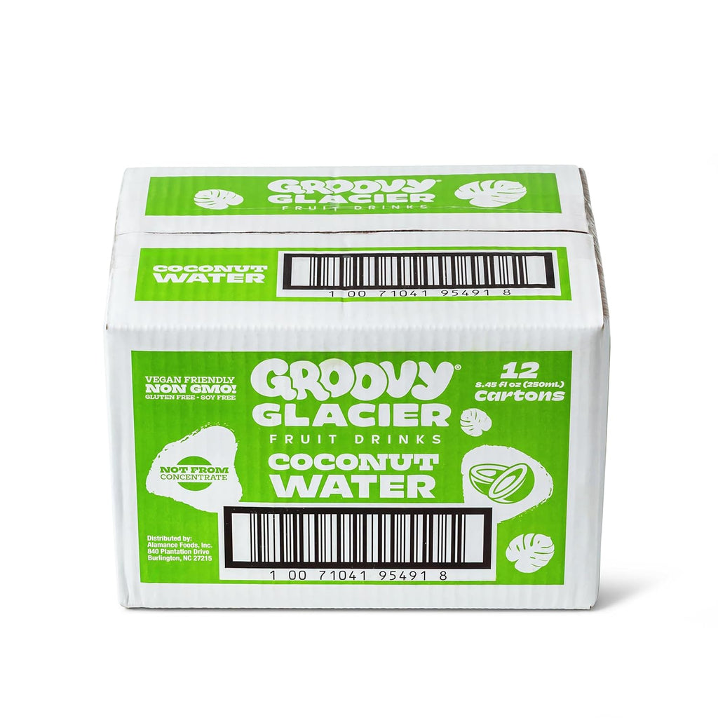 Groovy Glacier Coconut Water - Premium Quality Coconut Water - 8.45 Fl Oz - Pack of 12