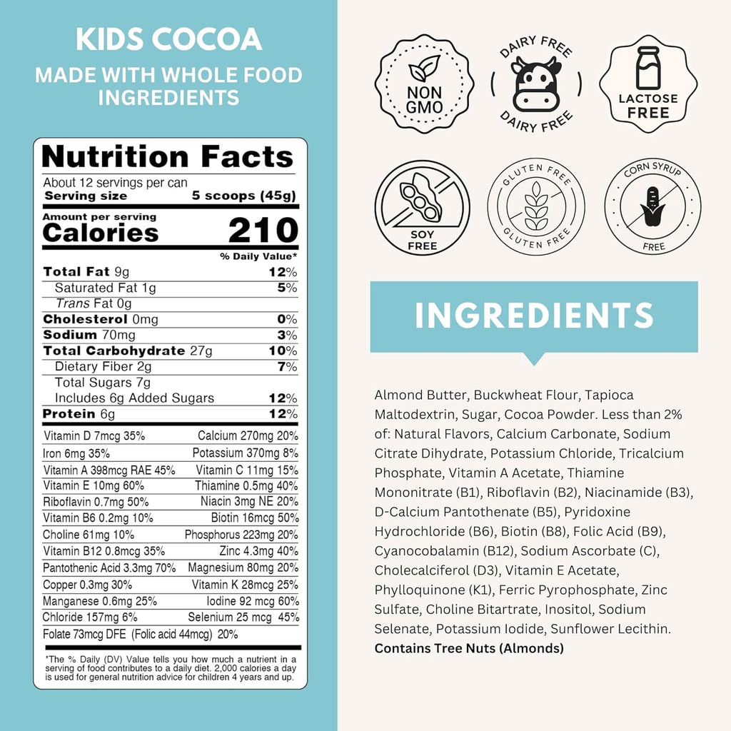 Else Nutrition Plant-based Kids Protein Shake Powder, Kids Protein Powder for Ages 2-12. Dairy-free First Kids Complete Nutrition Shake with plant protein & 25 Vitamins & Minerals, Adds Healthy Nutrients to Kids Snacks (Chocolate, 2- Pack)