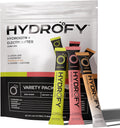 Hydrofy Hydrogen Water + Electrolytes Drink Mix - Variety Pack | H2 Hydration Packets with Molecular Hydrogen, Sodium, Potassium, Magnesium | Lemon Lime, Raspberry, Orange + Caffeine | 12 Count