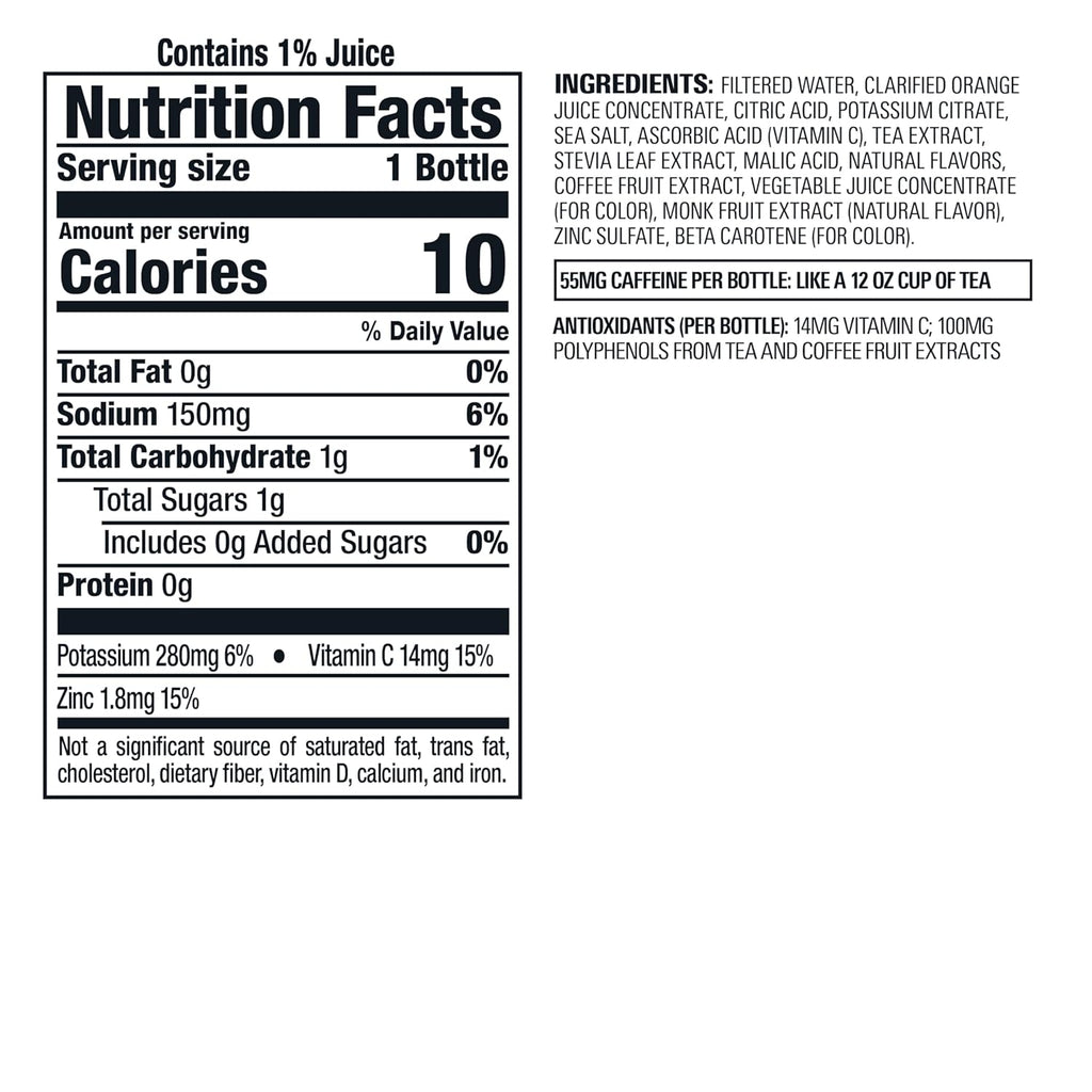 Bai Antioxidant Infused Water Beverage, Costa Rica Clementine, with Vitamin C and No Artificial Sweeteners, 18 Fluid Ounce Bottle, 12 Pack