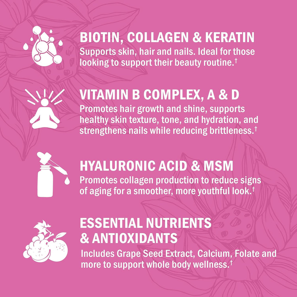 BioSchwartz Biotin Collagen Keratin Supplement - Hair Vitamins for Women - 10000mcg Biotin with Hyaluronic Acid & B Complex - Non-GMO 60 Capsules Beauty Supplement - Hair and Nails Vitamins for Women