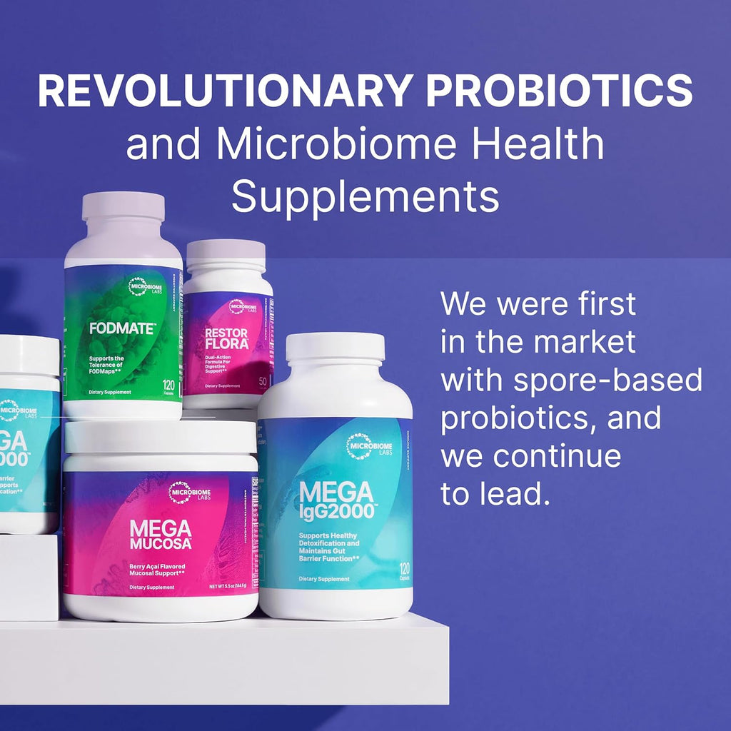 Microbiome Labs Mega IgG2000 Gut Health Powder for Women, Men & Kids 2+ - IgG Immunoglobulin Supplement for Digestive Health Support - Dairy-Free Bovine Colostrum Supplement Alternative (2.1 Ounces)