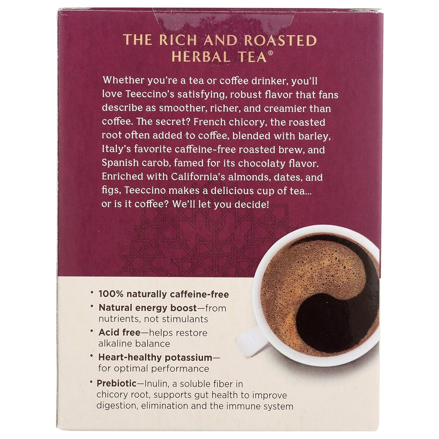 Teeccino Hazelnut & Vanilla Nut Herbal Tea Variety Pack - Roasted Herbal Tea That’s Caffeine Free & Prebiotic for Natural Energy, 10 Tea Bags (Pack of 4)