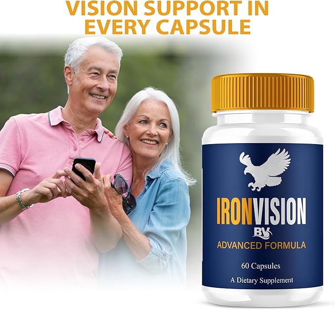 BLUE VIBE Iron Vision Advanced Eye Health Supplement, IronVision Max Strength Overall Vision & Wellness Supplement, Iron Vision Advanced Vision Support and Eye Health Pills (1 Pack - 60 Capsules)