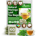 TOG999, Premium 60 Moringa Leaf Tea Bags, 100% Natural & Pure, Loose Leaf Moringa Herbal Tea. No Sugar, No Caffeine, No Gluten, Vegan.