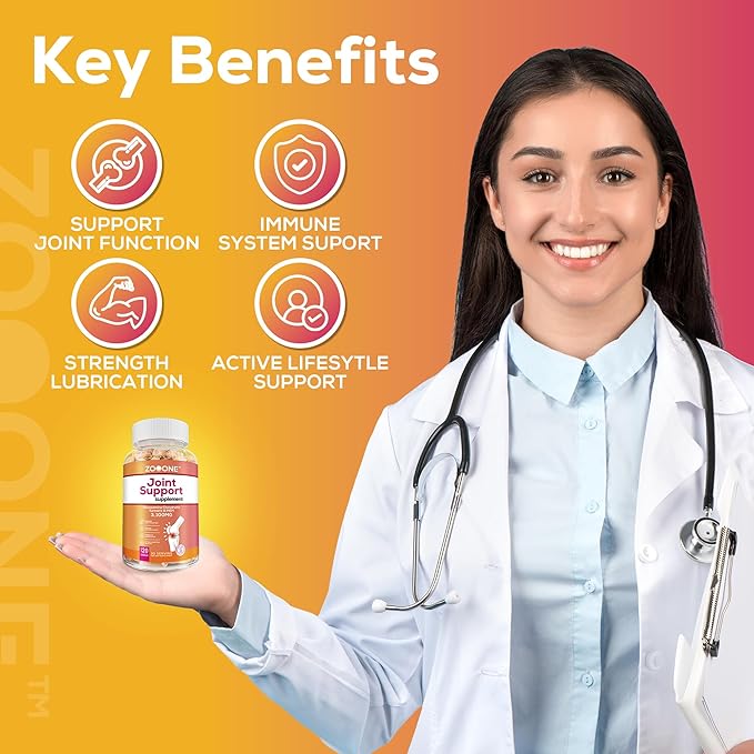 zooone Advanced Joint Support Supplement with Glucosamine, Chondroitin, Turmeric & MSM - 120 Tablets for Back, Knee, Hand Bone Health