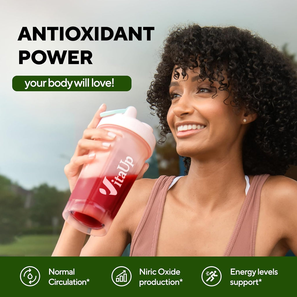 Beet Root Powder 8 in 1 - USA Made Beets Supplements with Grape Seed, Hawthorn, Coq10 – Beetroot Powder for Energy & Circulation Support – Non-GMO & Vegan - Mixed Berry Flavor - 30 Servings