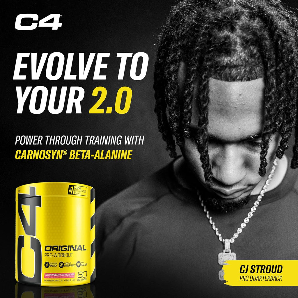 Cellucor C4 Original Pre Workout Powder Strawberry Margarita | Vitamin C for Immune Support | Sugar Free Preworkout Energy for Men & Women | 150mg Caffeine + Beta Alanine + Creatine | 60 Servings
