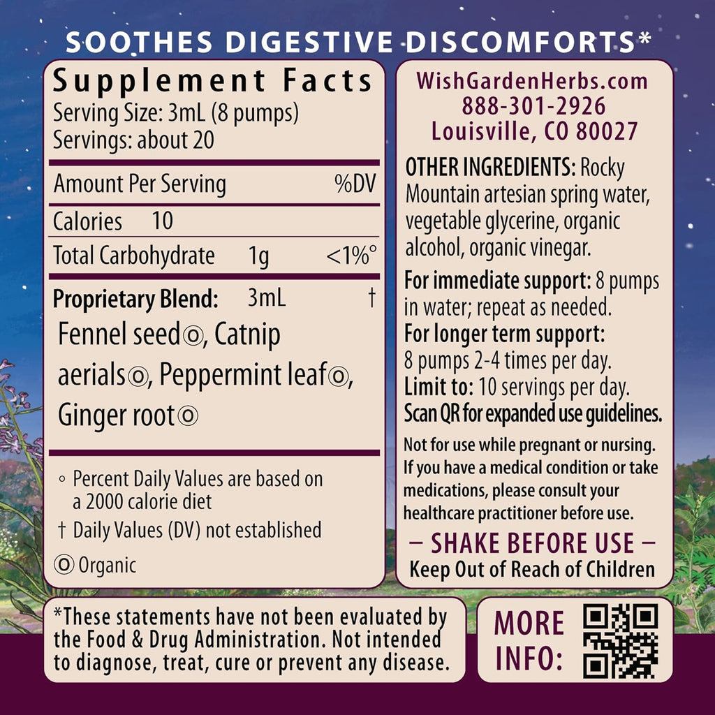 WishGarden Herbs Digestive Rescue GI Normalizer - All-Natural Herbal & Organic Digestive Relief Tincture with Peppermint Leaf, Ginger Root and Fennel Seed, Quickly Soothes Digestive Discomforts, 4oz