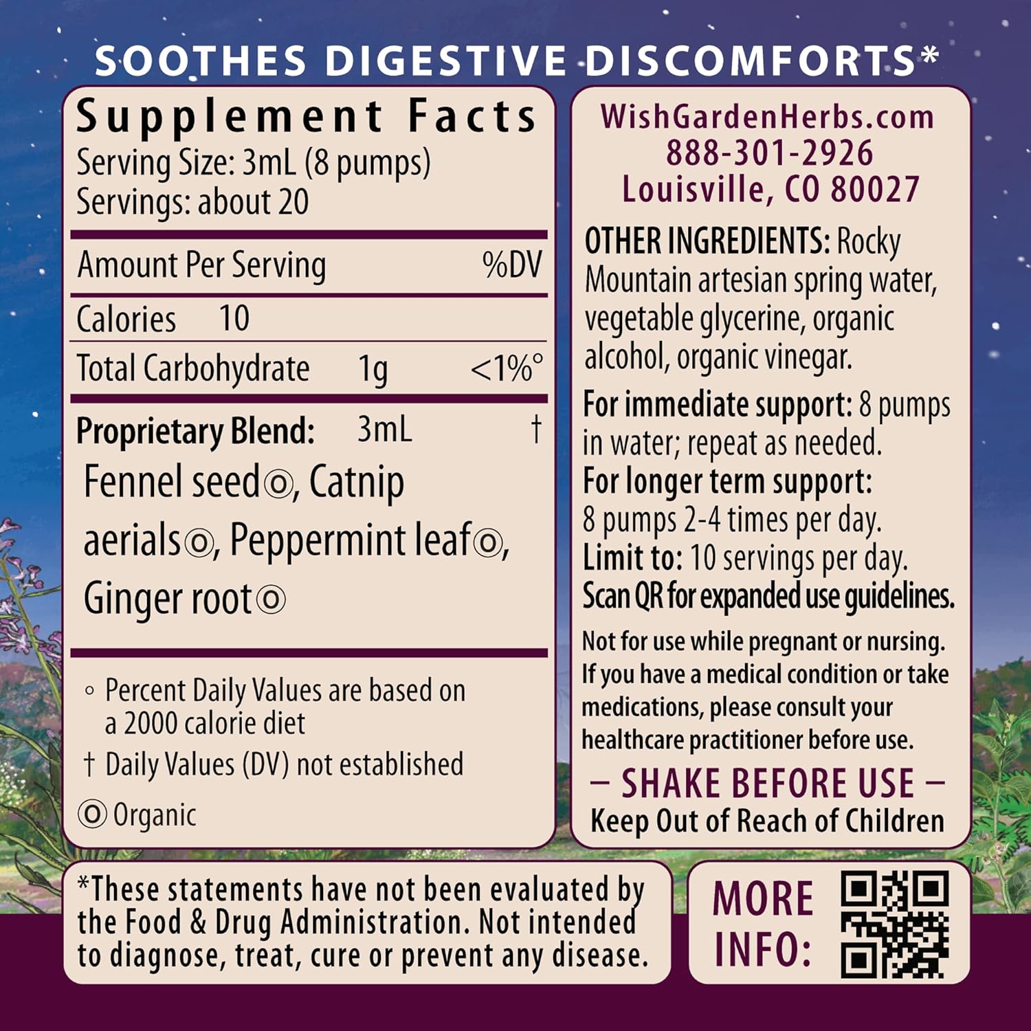 WishGarden Herbs Digestive Rescue GI Normalizer - All-Natural Herbal & Organic Digestive Relief Tincture with Peppermint Leaf, Ginger Root and Fennel Seed, Quickly Soothes Digestive Discomforts, 4oz