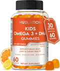 Vegan Omega 3 Gummies for Kids with DHA – Gelatin Free, Gluten Free Omega 3 6 9 Supplements Support Brain, Eye, Body & Heart Health, Immune & Joint Support – 60 Gummies, 30 Servings
