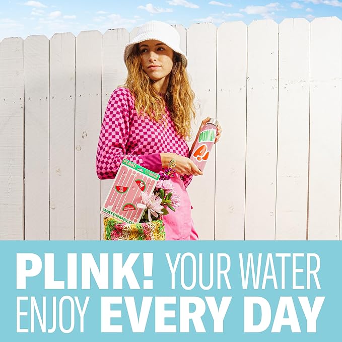 Plink! Fizzy Electrolyte Tablets for Adults & Kids – Watermelon, 12ct – Daily Hydration with Electrolytes – Low Sugar, Vegan, Keto Friendly, Non-GMO