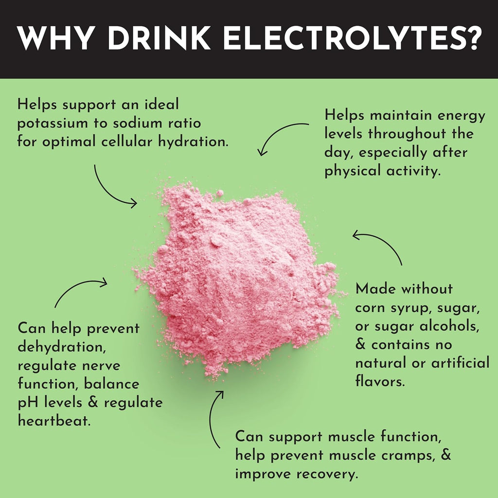 JUST INGREDIENTS Strawberry Limeade Electrolytes – 30 Serving Bag – Hydration Drink Mix with Essential Minerals – Remineralizing Formula – No Sugar Added – Supports Energy – Vegan, Non-GMO