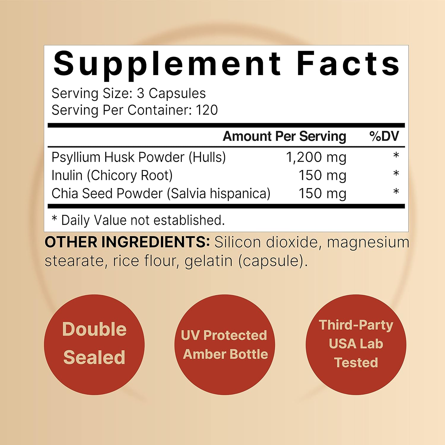 NatureBell Psyllium Husk Fiber Supplement, 1,500mg Per Serving, 360 Capsules | with Inulin & Chia Seed | Organic Soluble Fiber for Digestive & Gut Health | Plant-Based, Non-GMO, Gluten-Free