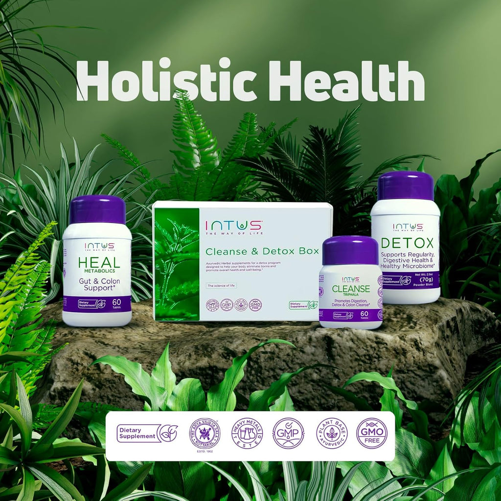 Intus Clean and Detox Box - Ayurvedic Detox Program to Promote Gut and Colon Cleanse, and Support Digestion and a Healthy Microbiome - Digestive Health Dietary Supplement for Overall Well-Being