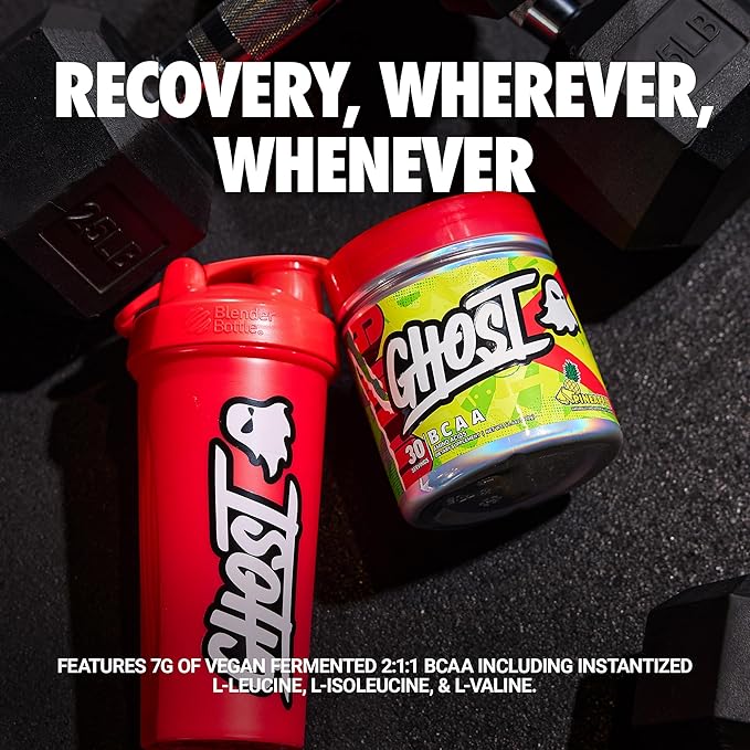 GHOST BCAA Powder Amino Acids Supplement, Pineapple - 30 Servings - Sugar-Free Intra, Post & Pre Workout Amino Powder & Recovery Drink, 7G BCAA