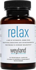 Relax - Natural Sleep Supplement with GABA, L-Theanine, Valerian Root, 5-HTP, Lemon Balm – Calm and Relaxation Aid - 30 Vegetarian Capsules