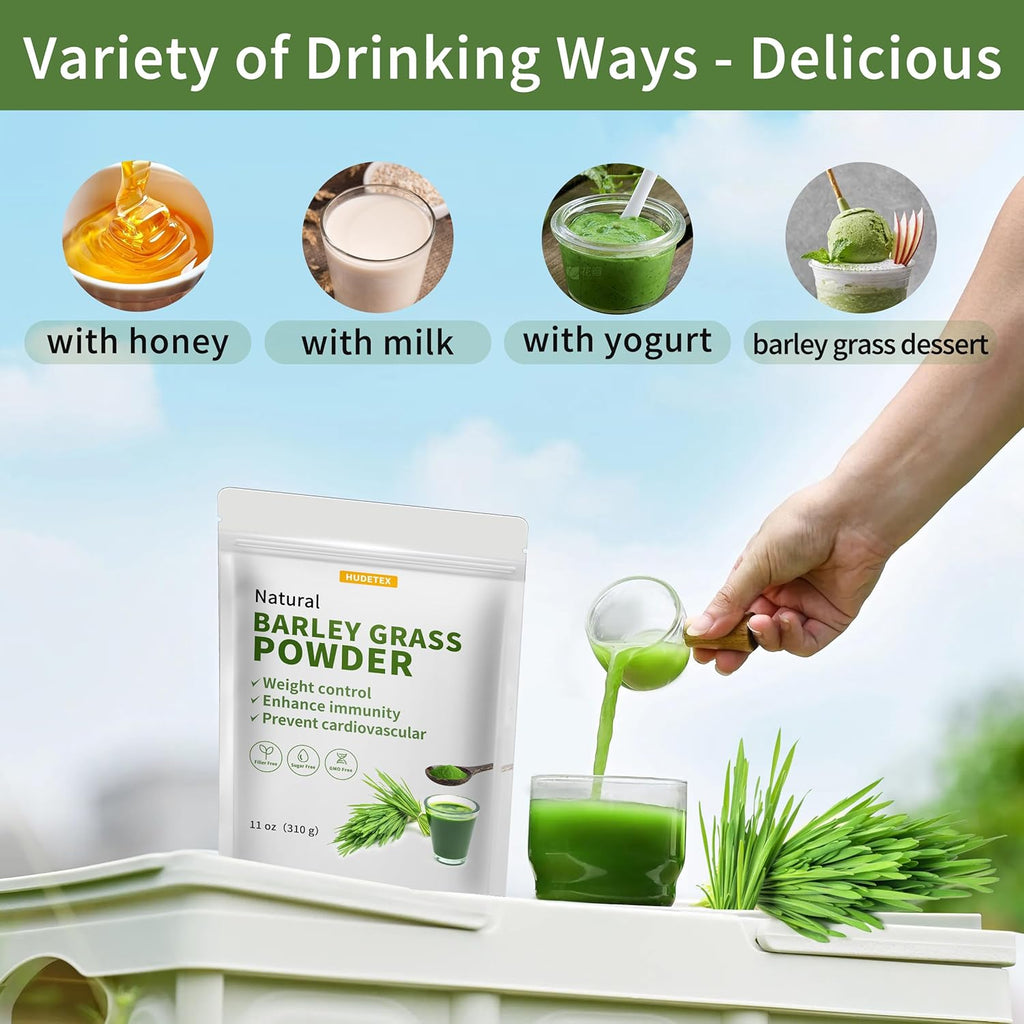 Barley Grass Juice Powder 11 oz - 100% Pure Wheatgrass Powder, Vegan, No Maltodextrin & Sugar.