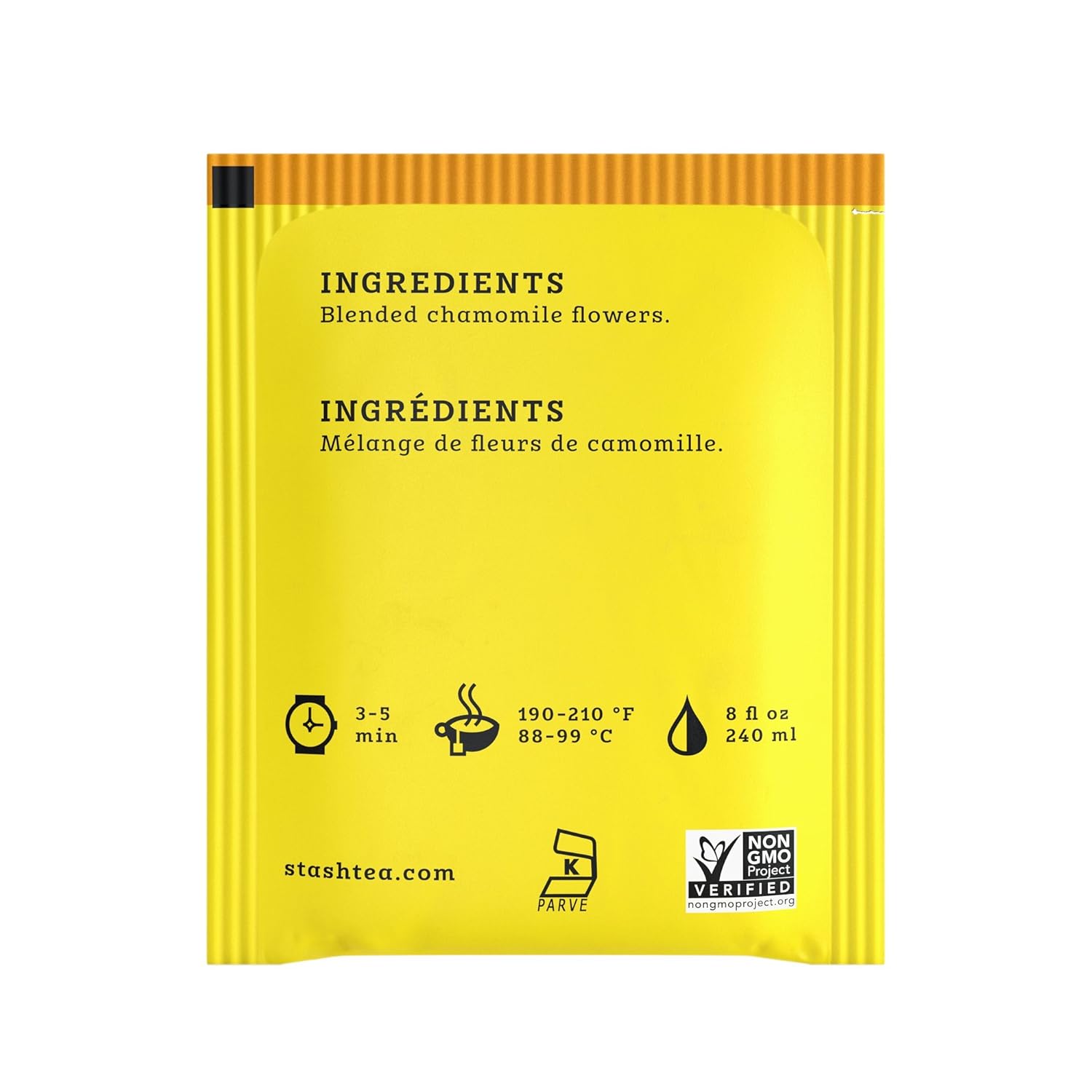Stash Tea Chamomile Herbal Tea - Naturally Caffeine Free, Non-GMO Project Verified Premium Tea with No Artificial Ingredients, 20 Count (Pack of 6) - 120 Bags Total