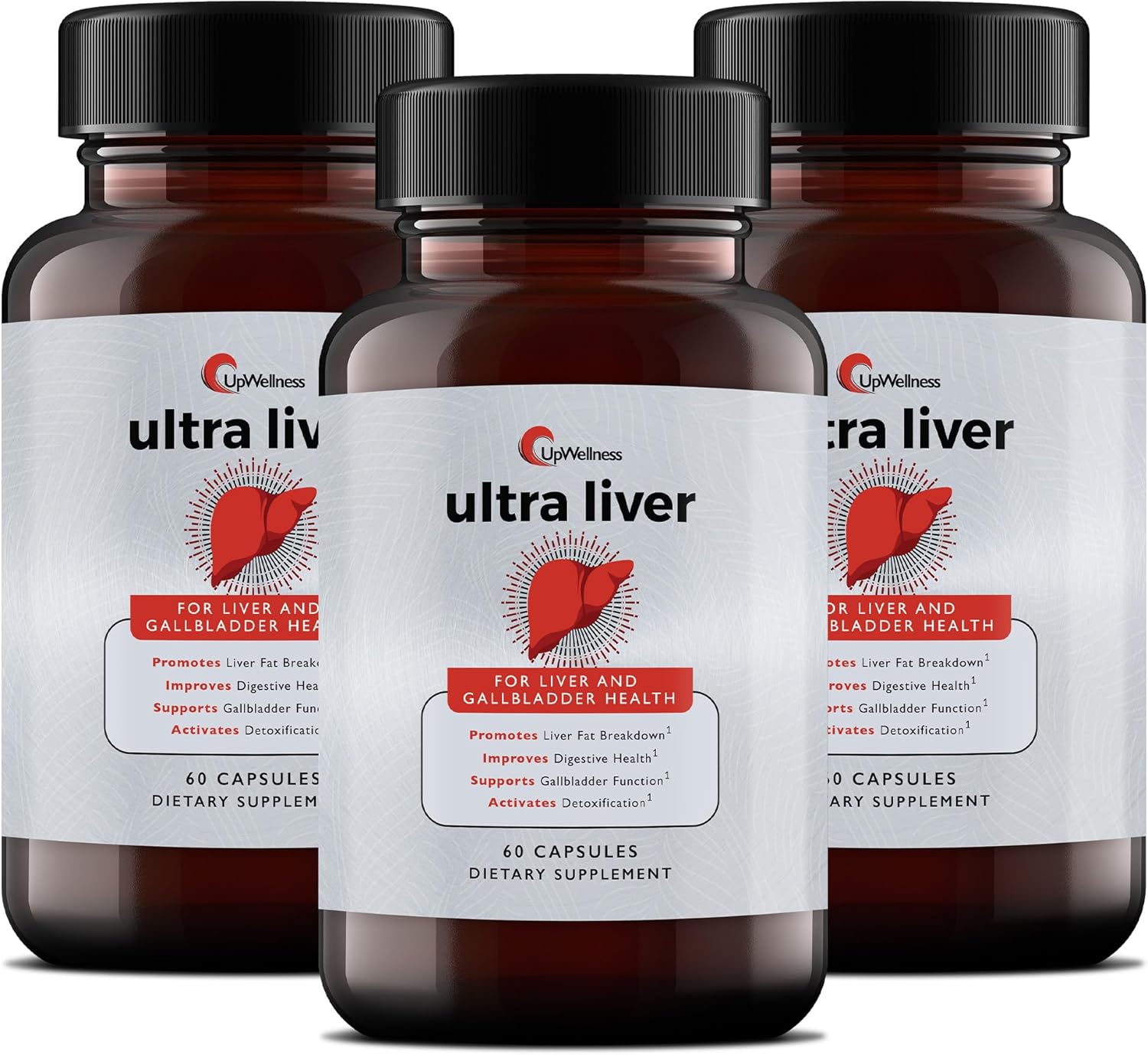Ultra Liver Supplement for Liver Support and Gallbladder Support - Powered by TMG, NAC Milk Thistle, and More - Liver Cleanse Detox & Repair - 60 Capsules - 3 Pack