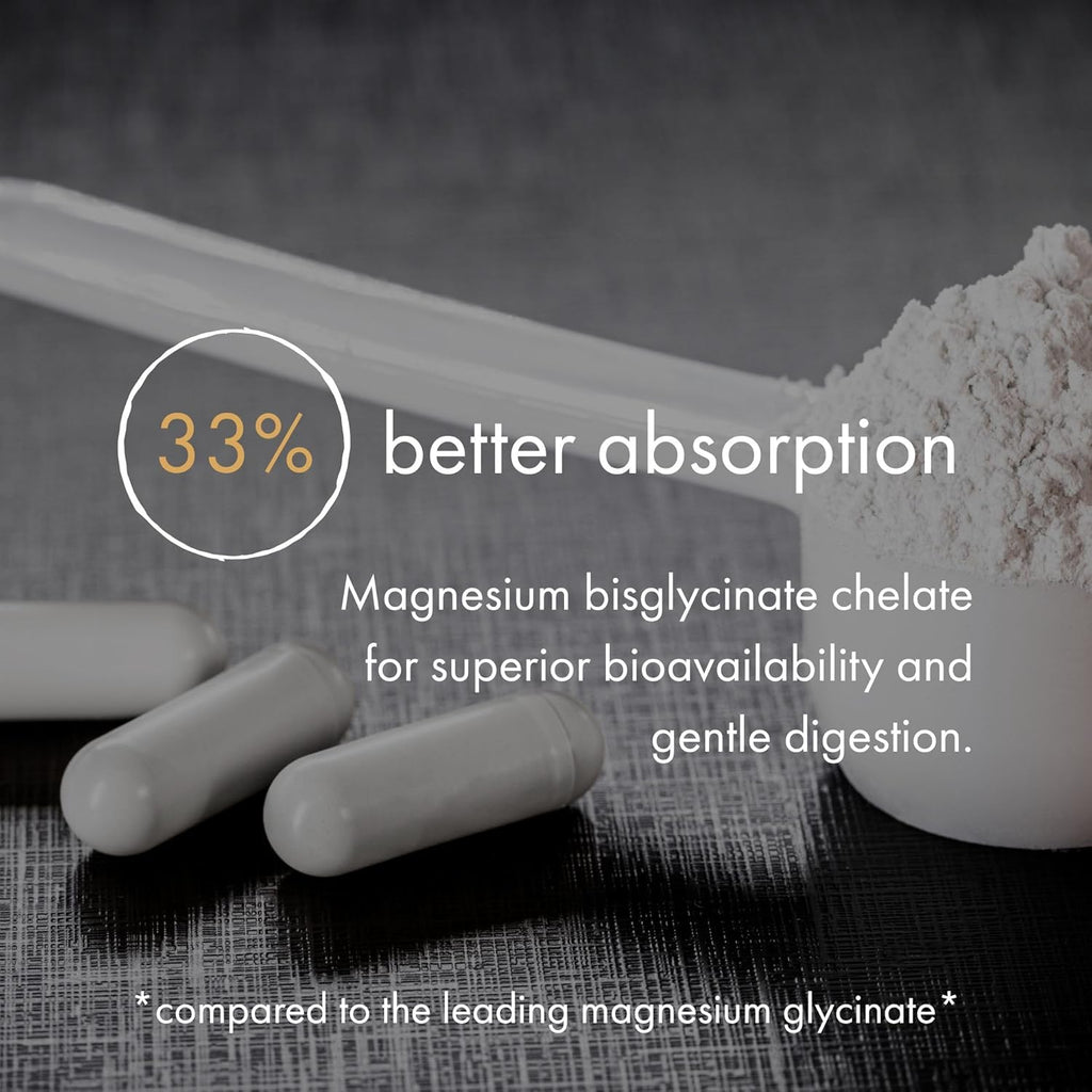 NAOMI Magnesium Glycinate - Bioactive Fully Reacted Premium High Absorption - Supports Muscle, Nerve, & Heart Health - Chelamax Magnesium Bisglycinate - 90 Capsules, 45 Day Supply
