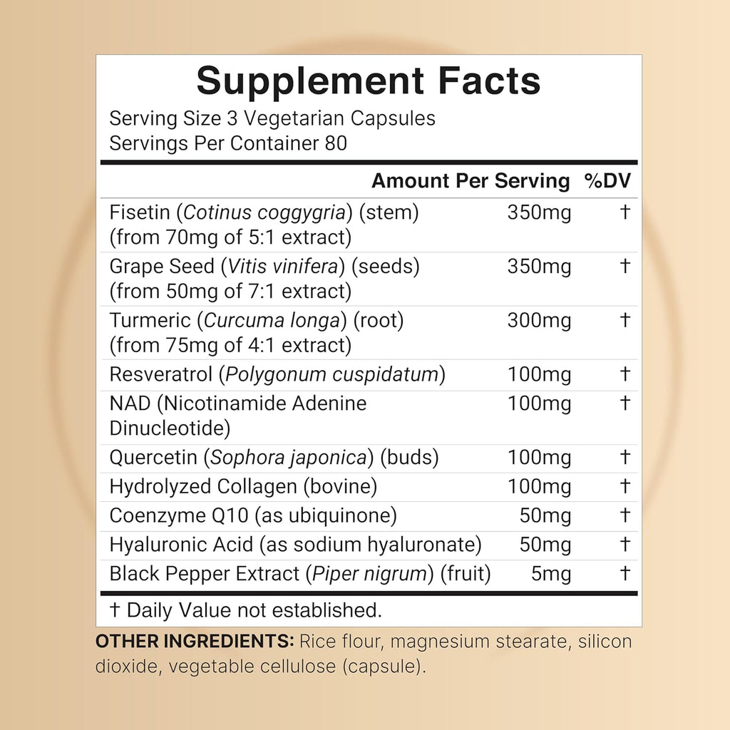 NatureBell NAD+ 1,500mg Per Serving, 240 Veggie Capsules | NMN Supplement Alternative | 10-in-1 Complex with Resveratrol Plus Hyaluronic Acid, Quercetin, Fisetin, Collagen, & More – Non-GMO