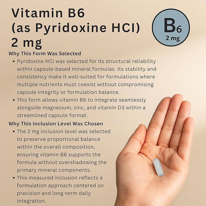 Magnesium Glycinate Complex 4-in-1 - Chelated Magnesium Bisglycinate (150 mg Elemental) with Zinc Picolinate, Vitamin D3 & B6-120 Vegan Capsules, Non-GMO - Men & Women