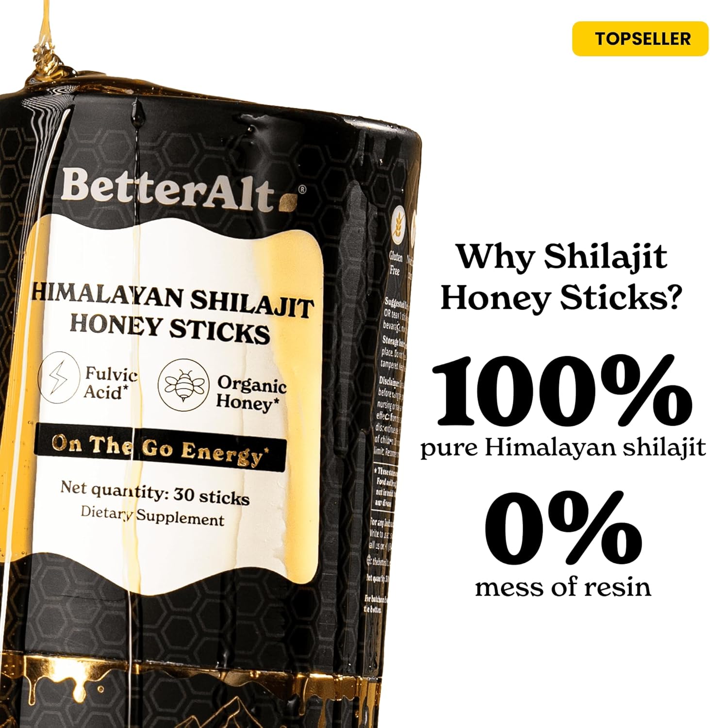 Pure Himalayan Shilajit Sticks with Organic Honey, Saffron | Easy to Consume Shilajit| Energy Boost & Immune Support, 85+ Trace Minerals, 75%+ Fulvic Acid (Pack of 2)