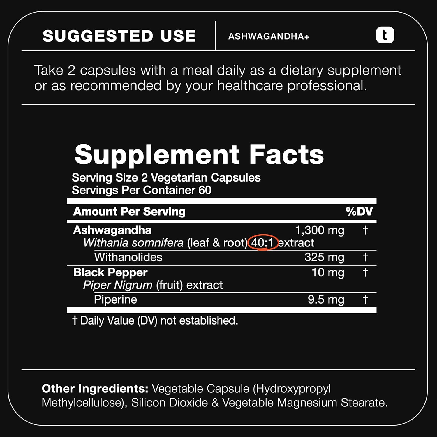 Ashwagandha - Ultra High Potency 40:1 Extract with 25% Withanolides - Wild Harvested in India - Highly Concentrated & Third-Party Lab Tested - 120 Capsules