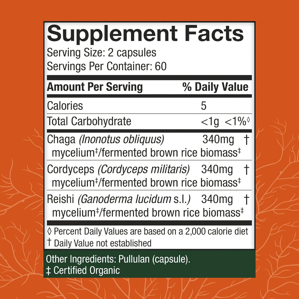 Host Defense Breathe* Capsules - Immune & Respiratory Support Mushroom Supplement - Herbal Lung Health Supplement with Chaga, Reishi & Cordyceps - 120 Capsules (60 Servings)*