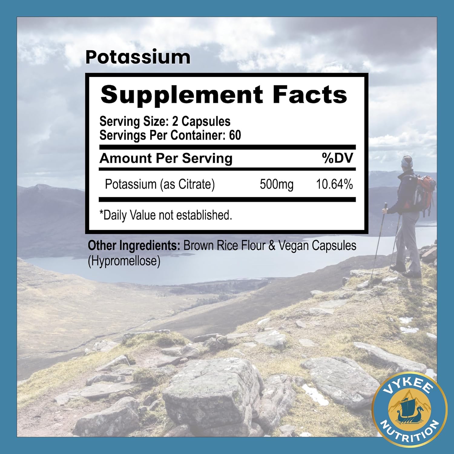 Potassium Citrate Capsules – High-Potency 500mg Potassium Per Serving | Supports Muscle Function, Electrolyte Balance & Heart Health | Vegan, Non-GMO, 120 Capsules