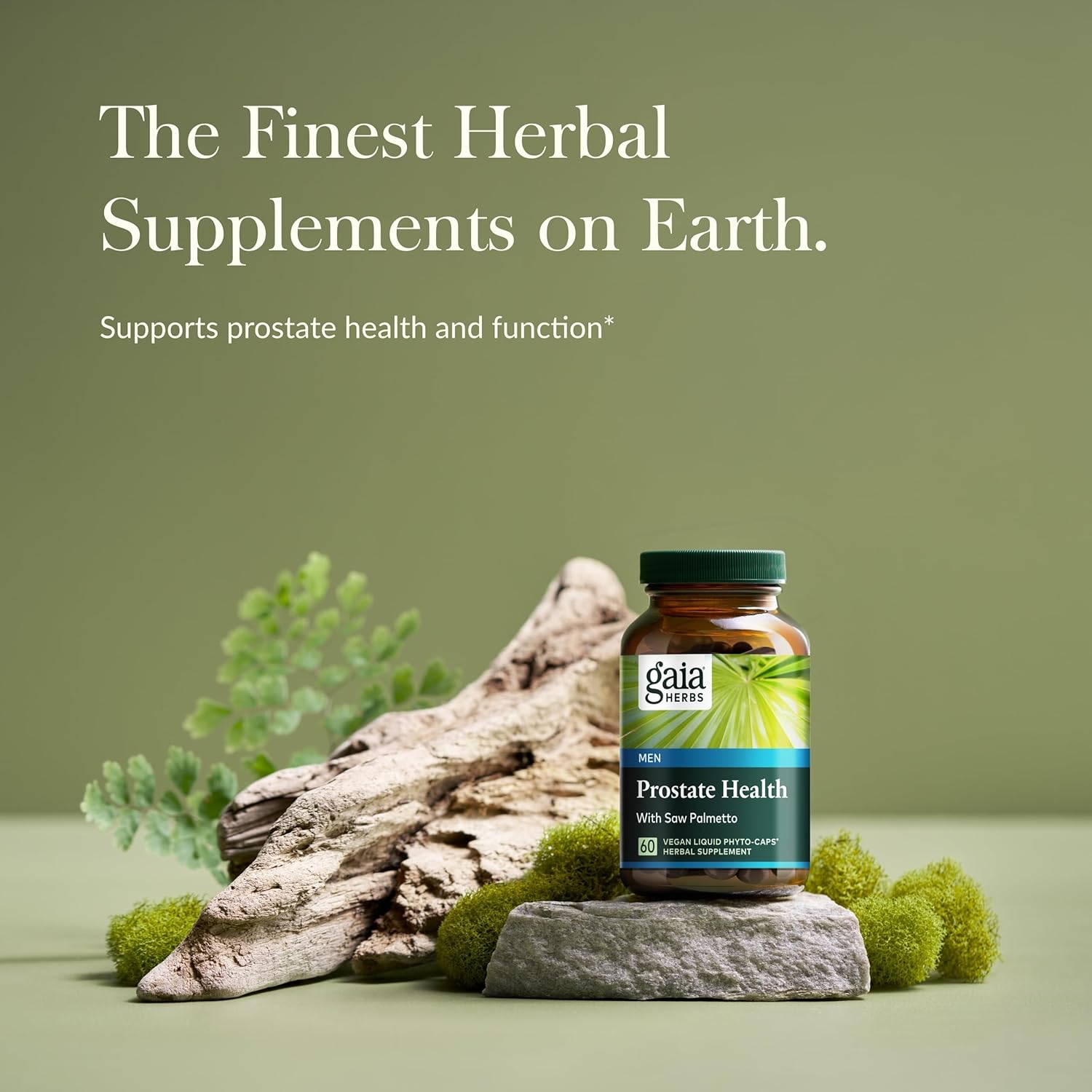 Gaia Herbs Prostate Health - Supports Prostate Health and Function for Men - with Saw Palmetto, Green Tea, Nettle Root, and White Sage - 60 Vegan Liquid Phyto-Capsules (20-Day Supply)