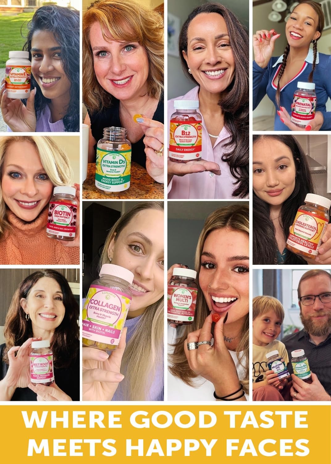 Lunakai USA Made Vitamin D3 Gummies 2000 IU - Non-GMO, Gluten-Free Vitamin D Gummies for Women & Men - Bone, Immune & Energy Support, 60ct
